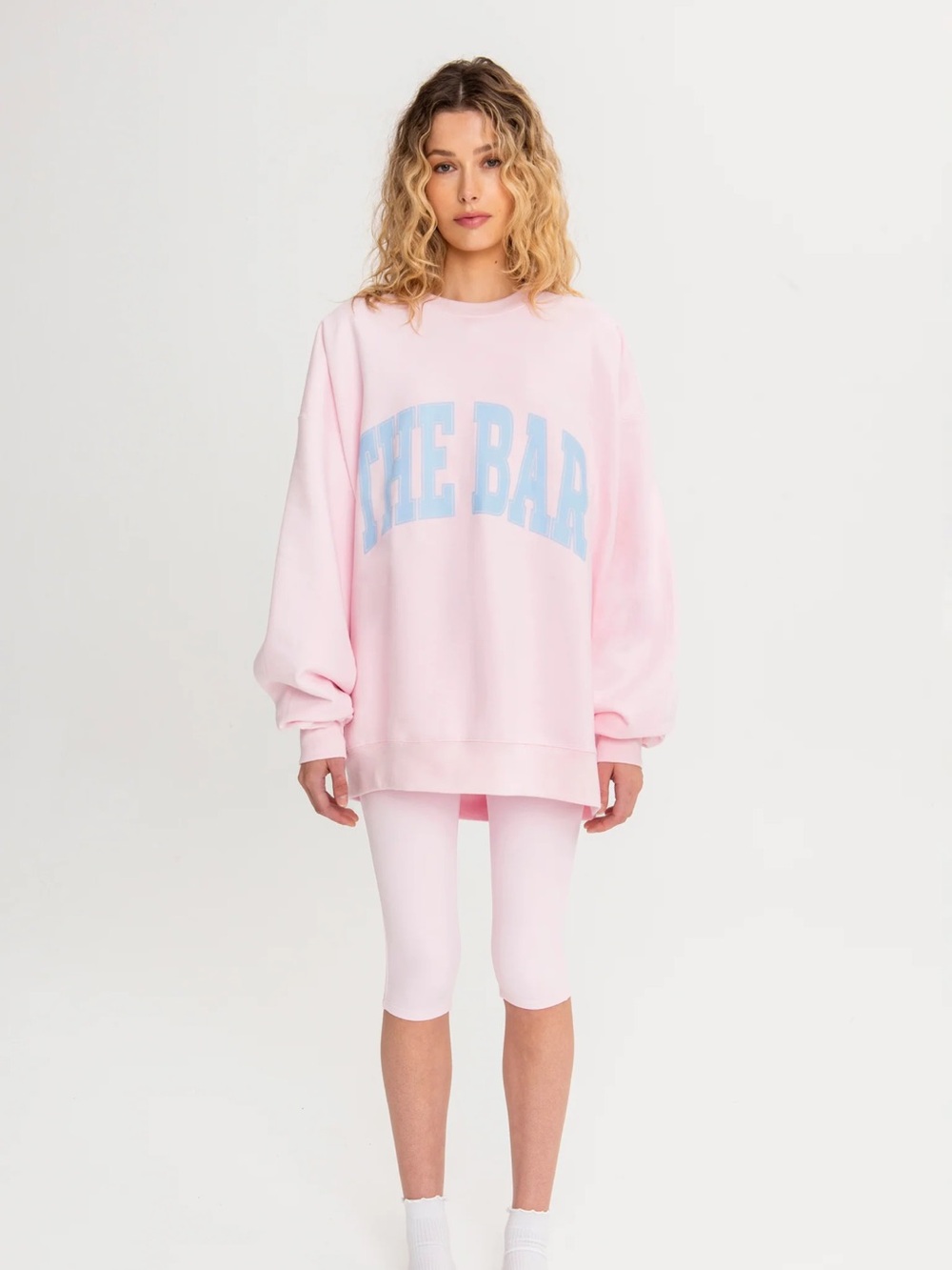 The Bar Oversized reversible Crewneck Sweatshirt - Pink